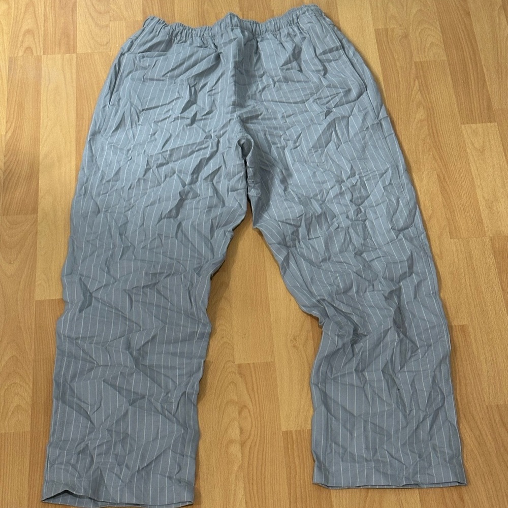 Stussy Crinkled Pin Striped Gray Pants Size S